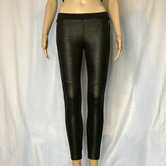 DKNY skinny black pants front print zippers - Picture 1 of 10